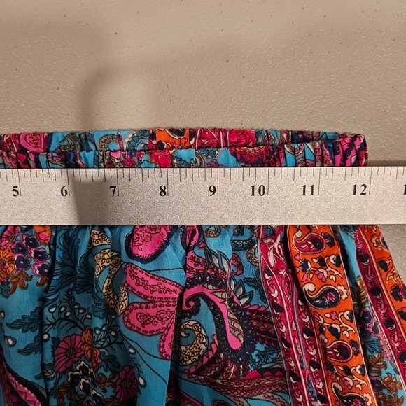 Womens Indian Silk Maxi Boho Harem Pants Tiered Wide Leg Crochet Ruffled - Picture 11 of 13